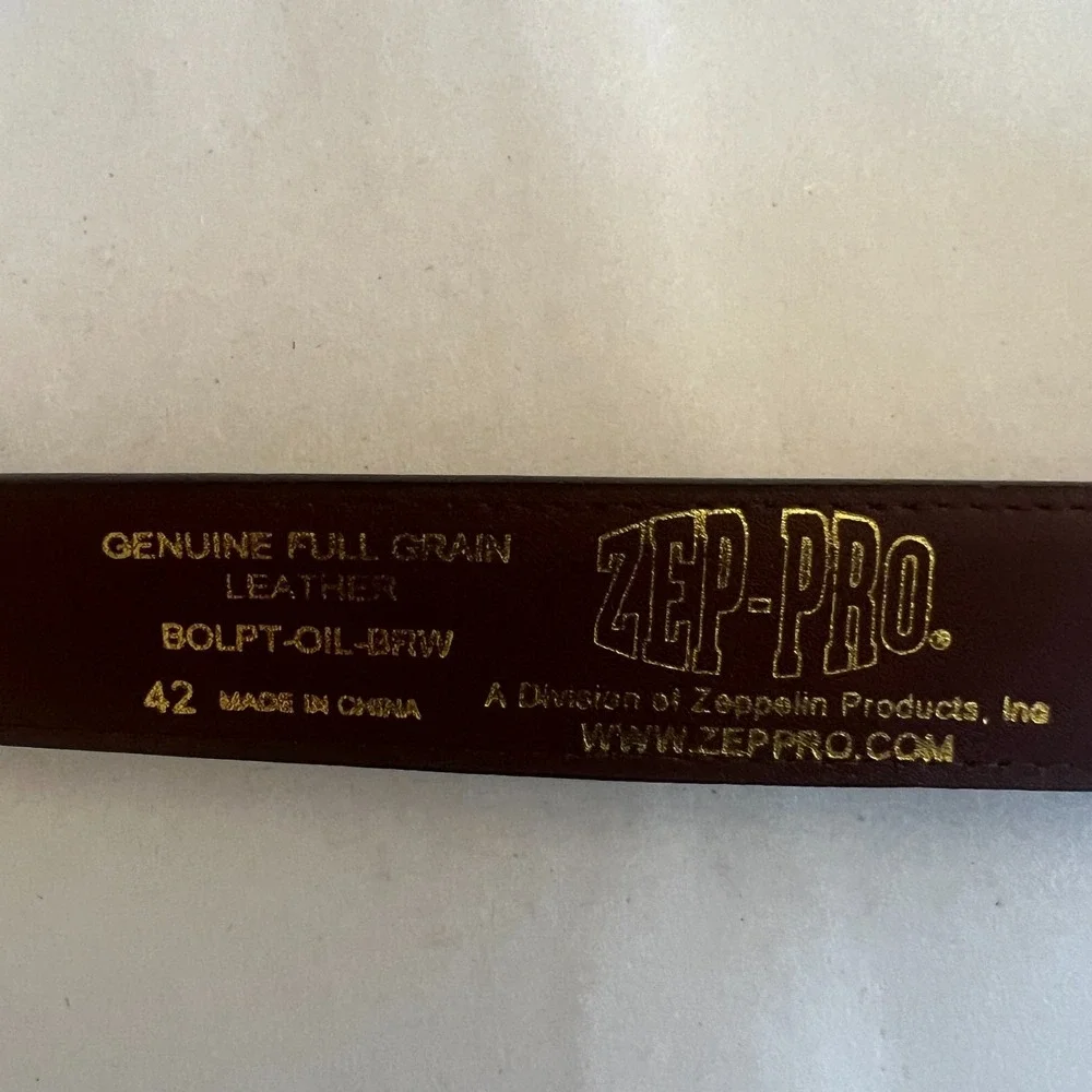 Zep Pro Sailfish Concho Leather Belt Mens 42 Brown Brushed Silver Sport Fishing